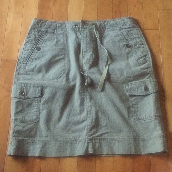 LL Bean Green Cargo Skirt 4 - Picture 1 of 5